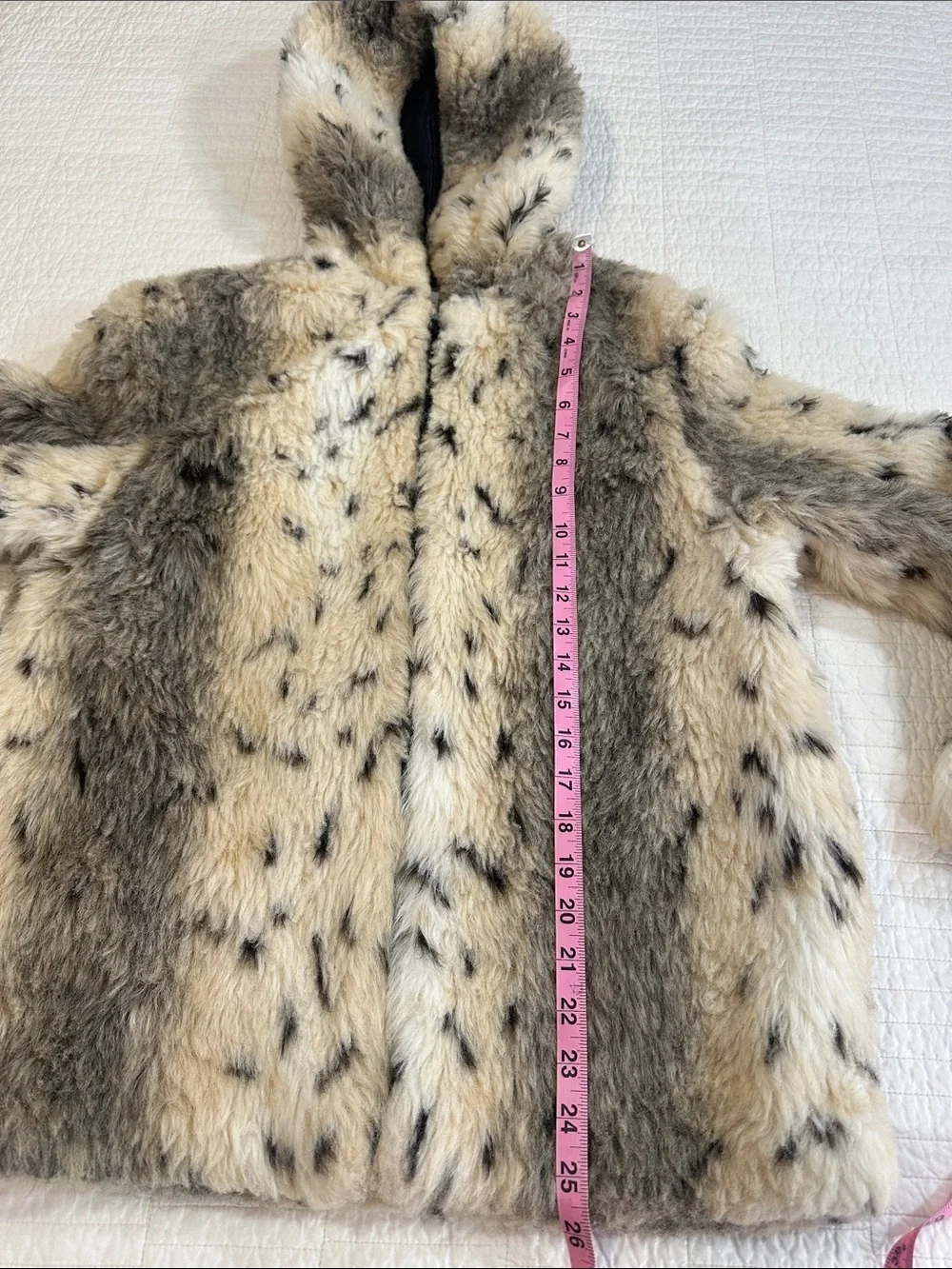 Rothschild Faux Fur Hooded Zipper Jacket Teddy Coat 14/16 Small